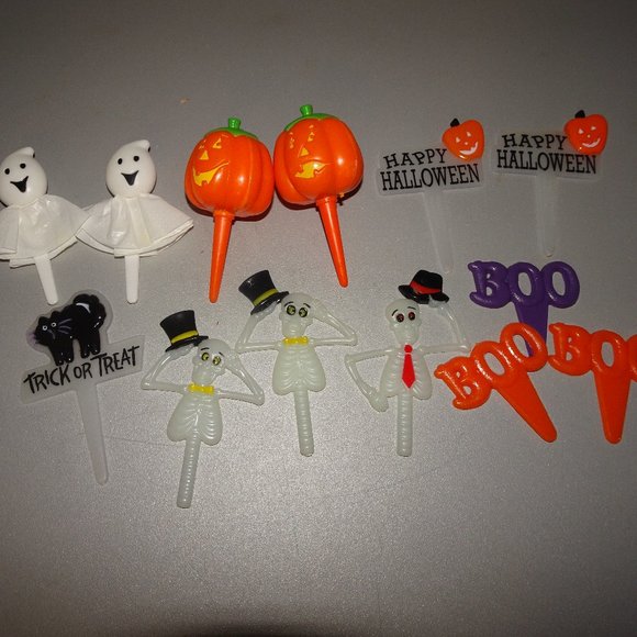 Lot (13) DecoPics Halloween Ghost~Pumpkin~Black Cat Decor Cake Cupcake Toppers - Picture 2 of 3